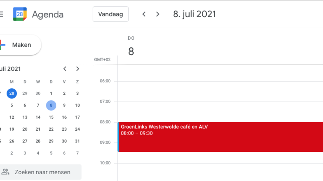 Agenda 8 juli 2021