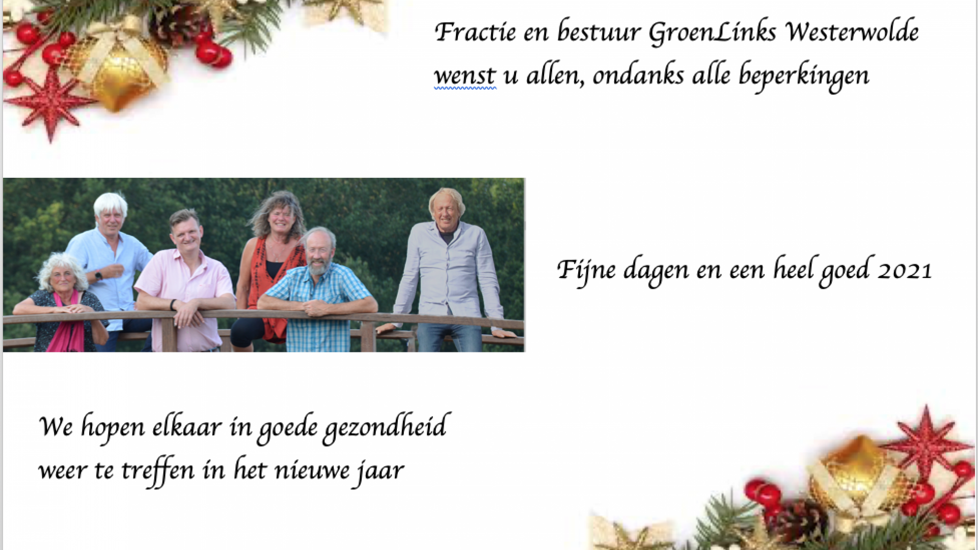 Nieuwjaarswens GroenLinks Westerwolde