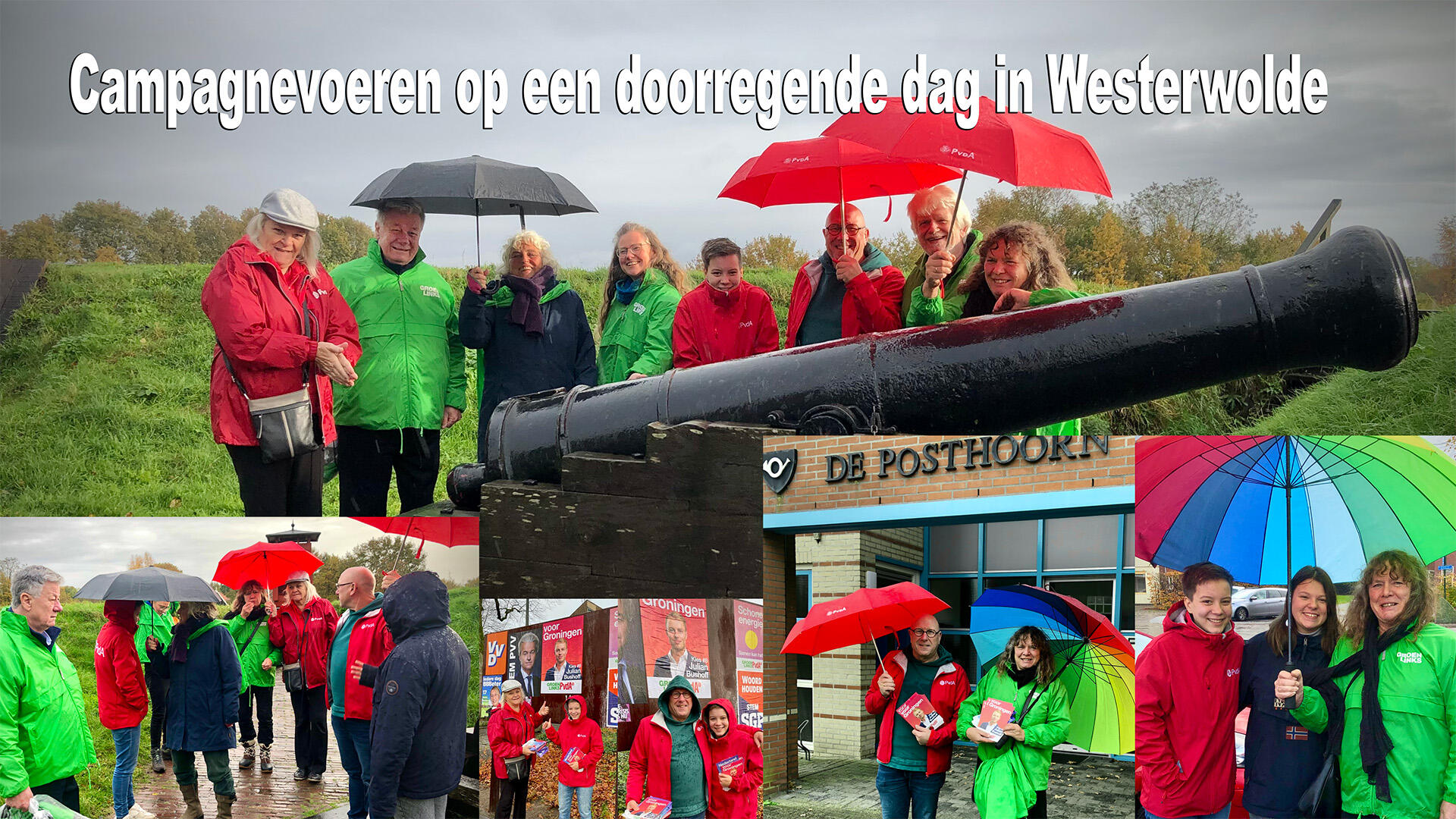 campagne voeren op een natte dag